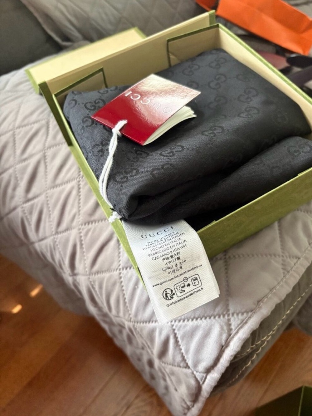 Gucci Black Shawl with Logo Tag
